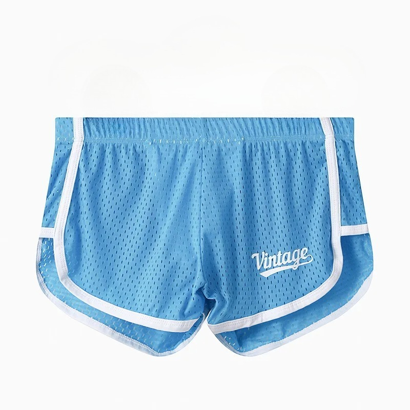 Mesh Sport Boxer - Herenshorts van mesh, vintage print, witte